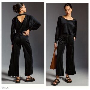 Anthro velour wide legged pants